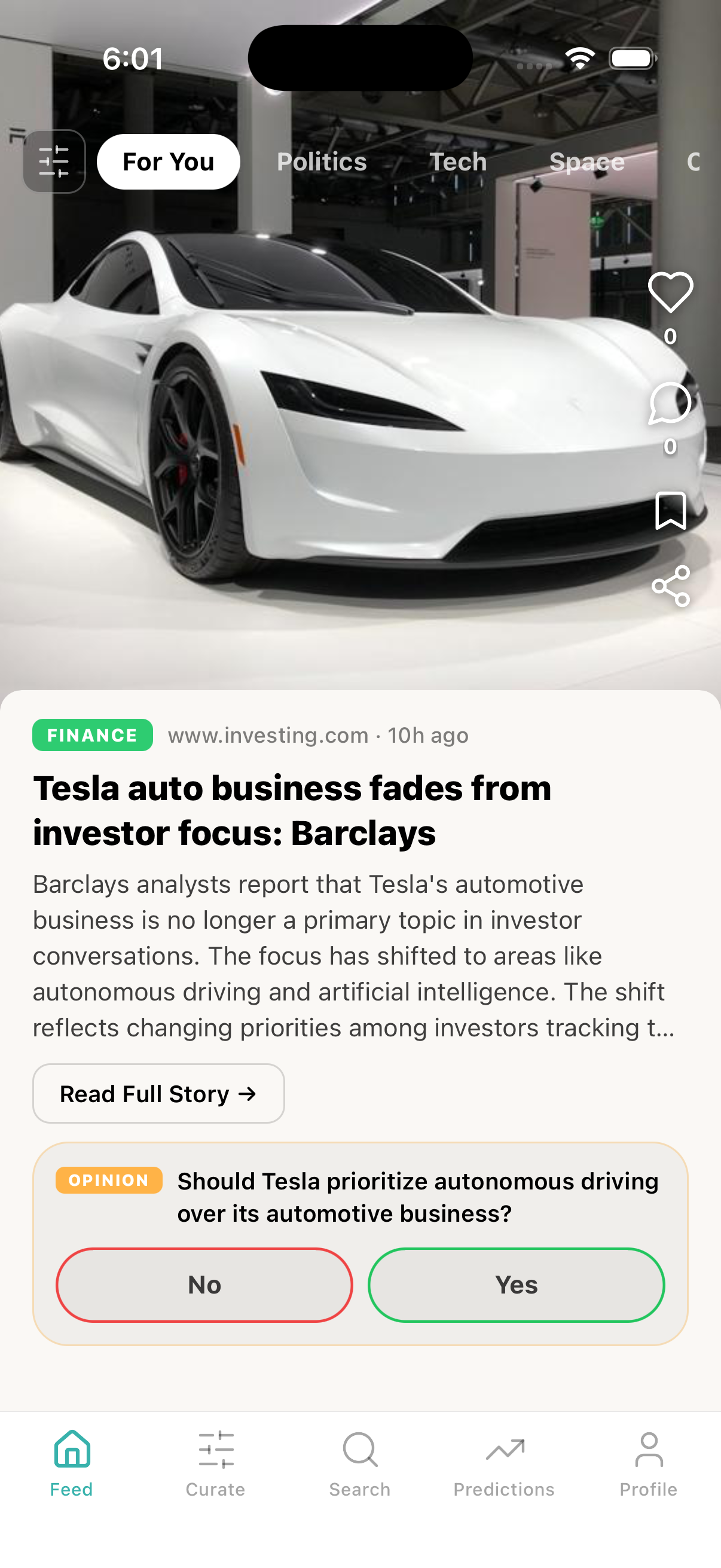 Full-screen news card