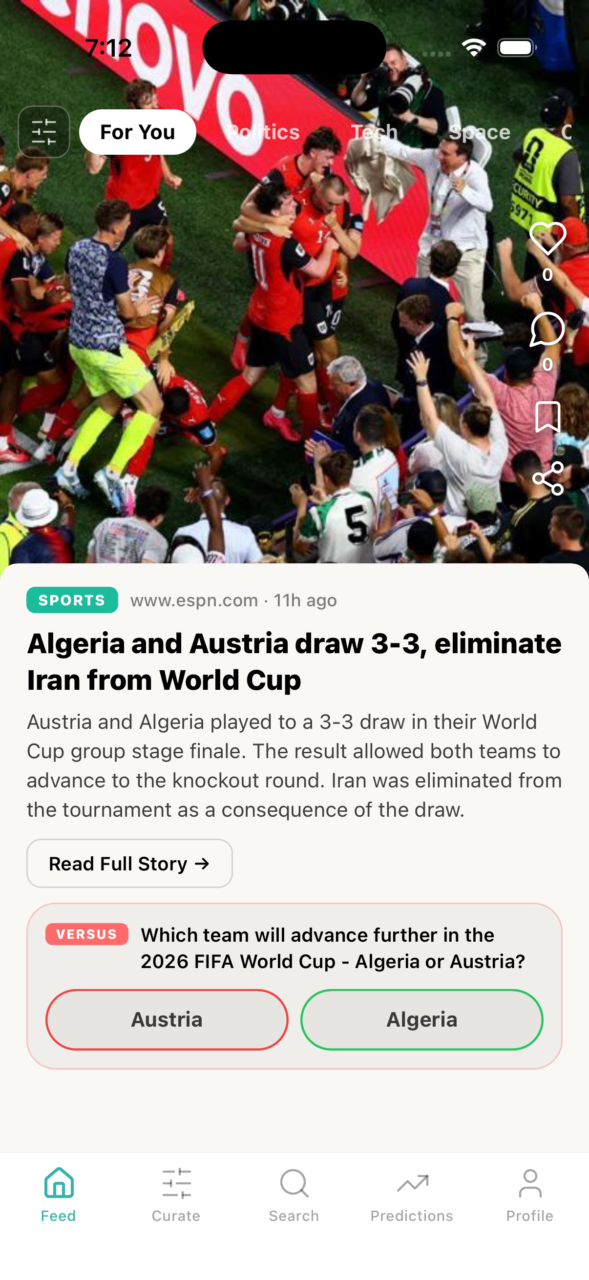 HiveMind sports feed